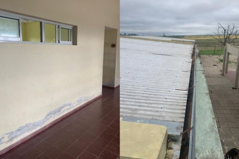 Avanzan trabajos de reparación y mejoras en una escuela rural con más de 90 estudiantes