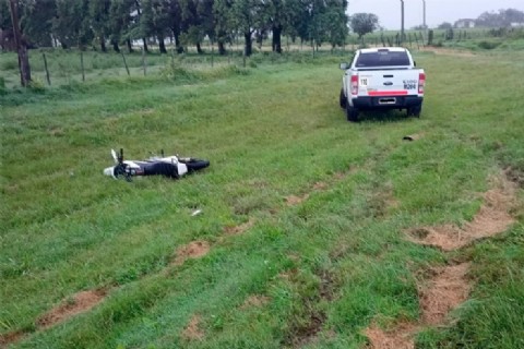 Un motociclista resultó herido tras un choque en Aldea María Luisa, sobre Ruta 12