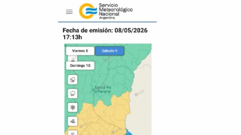 Emitieron alerta amarilla por fuertes vientos para el sur de Entre Ríos