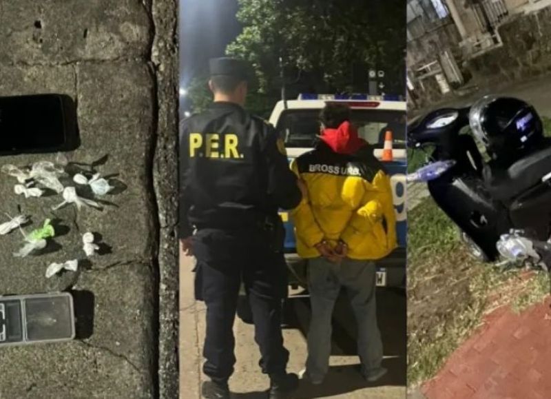 Tras una persecución la Policía atrapó a un joven que comercializaba drogas en Paraná