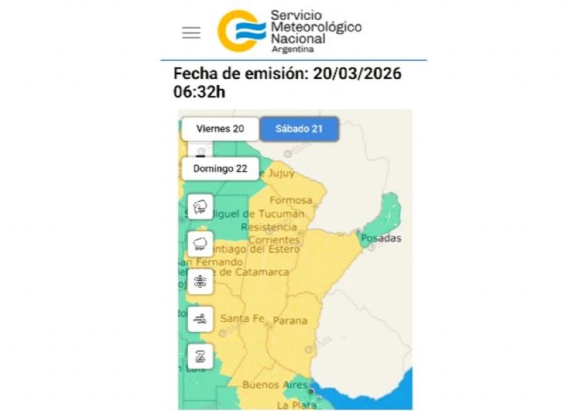 Advierten por tormentas fuertes y ráfagas que podrían superar los 90 km/h