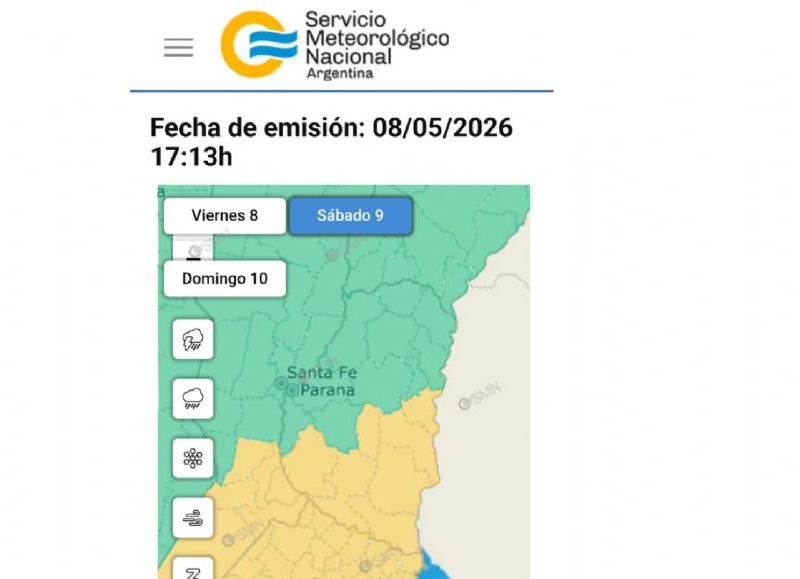 Emitieron alerta amarilla por fuertes vientos para el sur de Entre Ríos